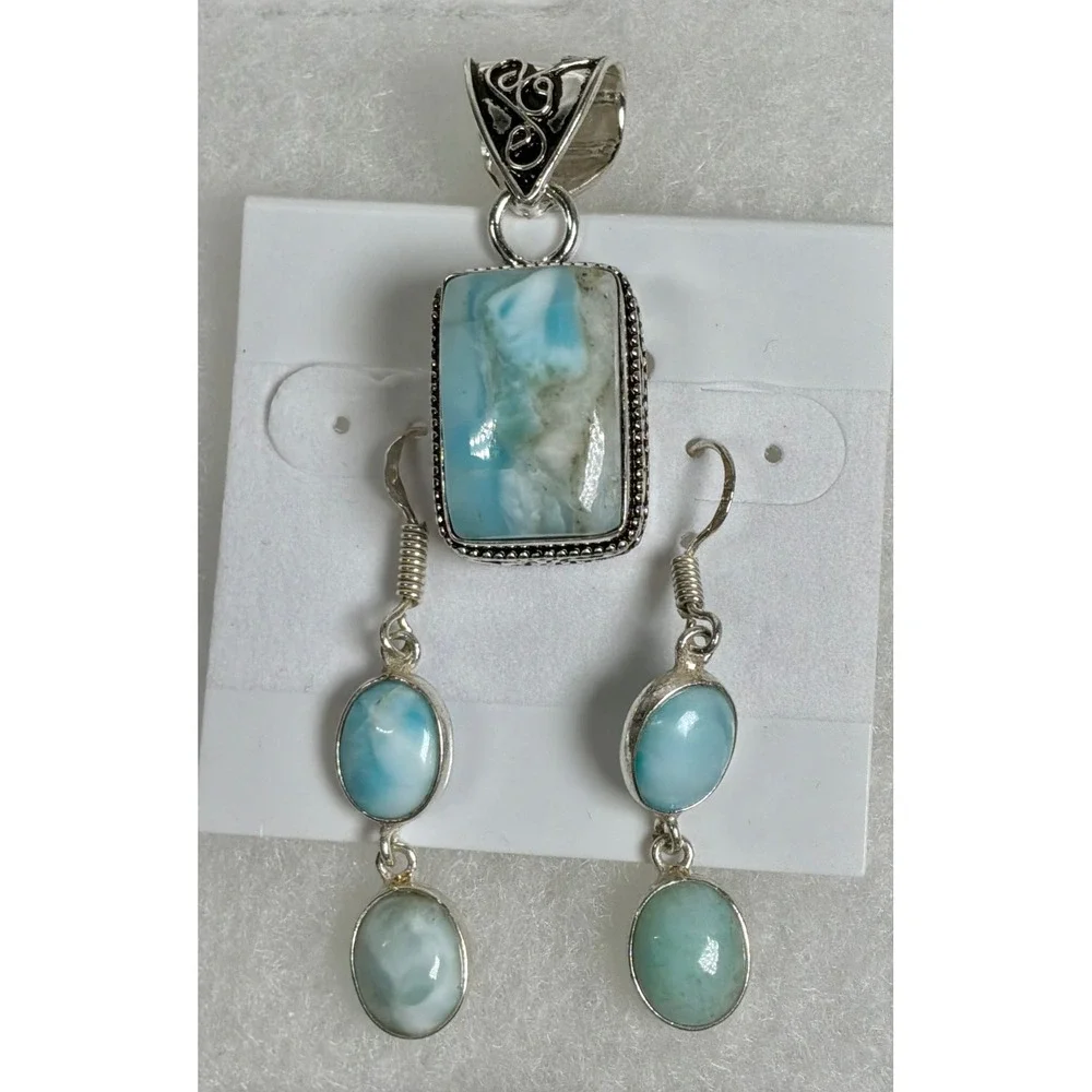 Larimar Pendant & Earring Gift Set — Limited‎ Edition